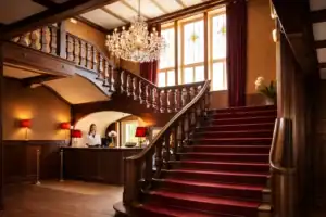 Rezeption und historische Freitreppe Schloss Krugsdorf