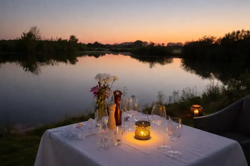 Dinner im Mondschein am See in der Uckermark