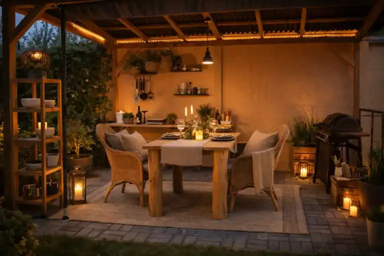 outdoor-Küche im Bubble Hotel